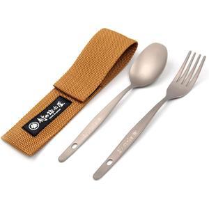 무라노 카지야 티타늄 캠핑 세트 스푼 포크 케이스 츠바메산조