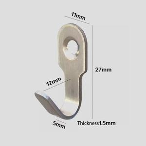 벽에 천공된 나사 후크가 있는 스테인레스 스틸 미니 소형 열쇠고리 J자형 주방용품