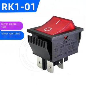 1-5PCS 선박  스위치 RK1-01 라이트 포함 4핀 실버 도트 레드/그린