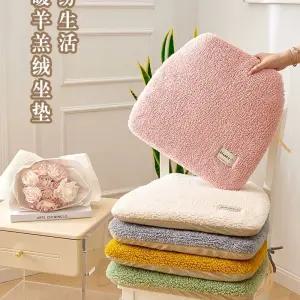 겨울 극세사 방석 사무실 두툼한 의자 학생 푹신한 쿠션 베이지