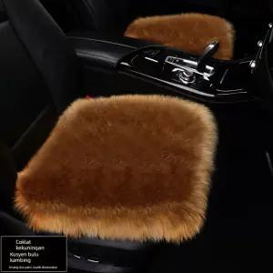 겨울 신상 자동차 일체형 두꺼운방석 없는 퍼방석 등받이 쿠션 가죽방석