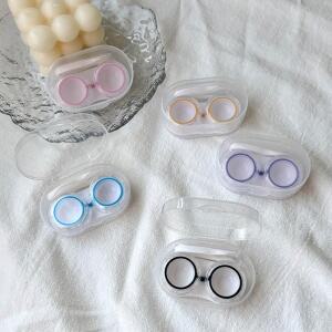 호환상품 플라스틱 콘택트 렌즈 케이스 미니 소형 컬러 휴대용 눈 홀더 박스 핀셋 흡착 스틱 키트 포함