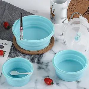 캠핑용 접이식 실리콘 원형밀폐용기 3P세트 ECZ8+4bWm