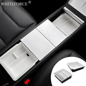 테슬라 호환 모델 Y 주니퍼 2025 센터 콘솔 보관함 정리함 팔걸이 상자 더블 레이어 케이스 트레이 컵 홀더