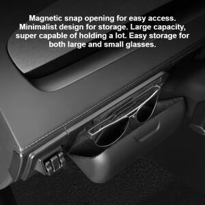 테슬라 호환 모델 Y 주니퍼 2025년형 대시보드 선글라스 케이스 겸용 물컵 홀더 2-in-1 음료 컵 트레이 수