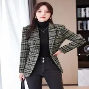 여친 캐주얼 봄가을 정장자켓 재킷 체크 정장 긴팔 아우터 원템1