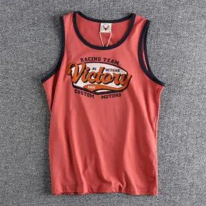 남친 캐주얼 여름 스포츠 순면 레터링 티셔츠 나시 트레이닝 프린트 민소매 원픽2