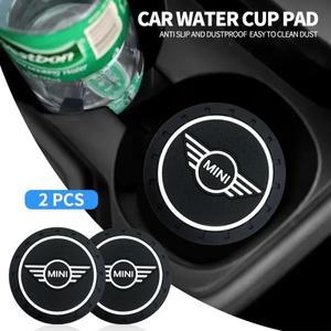 1/2개 자동차 컵홀더 논슬립 패드 엠블럼 미니 소형 쿠퍼 F54 F55 F56 F57 F60 R50 R56 R52 R53용 액세서리