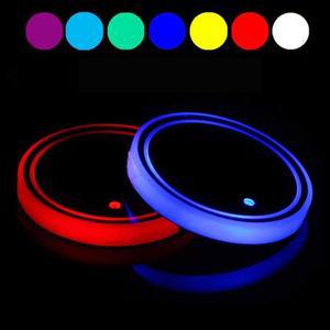 범용 LED 자동차 컵 홀더 라이트 받침 병 분위기 매트 7 색 패드 인테리어 액세서리