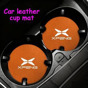 자동차 가죽 컵 패드 미끄럼 방지 및 내마모성 액세서리 Xiaopeng XPeng G3 G6 G9 P5 P7 X9 N5용