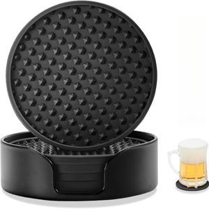 실리콘 음료 코스터 열 저항 컵 매트 테이블 보호 논슬립 스크래치 방지  및