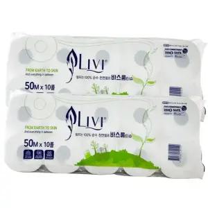 화장실용 리비 바스룸 화장실용휴지 10롤 50M 2개