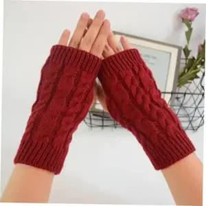 어규장갑 겨울 여성 패션 선물 방한 꽈배기 니트 핸드워머 레드