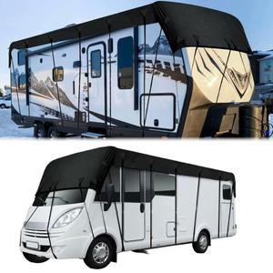 호환상품 210D 옥스포드 천 RV 지붕 보호 커버 블랙 접이식 선스크린 방수 보호용품 16.4ftx9.84ft