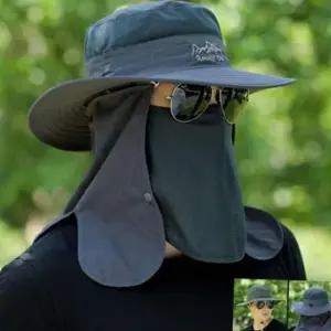 [패션] 농사용 캡 자외선 차단 탈부착 썬 모자 얼굴 가리개 챙넓은