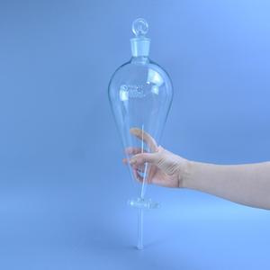 1000ml 배 모양 분액 깔때기 유리 찌꺼기 마개