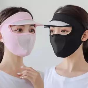 모자마스크 여성 썬캡 햇빛가리개 여름챙 vLR2+5sUg