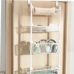 문걸이 선반 철제 다용도 4단정리함 고리형 바구니 틈새