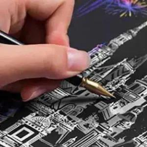 고급볼펜 컬러링 북 스크래치 색칠 공부 펜 컬러 드로잉