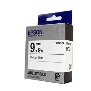 엡손 (5개입) 라벨테이프 9mm.흰색바탕검정글자 SS9K-PX