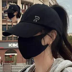 뒤통수 머리묶음 구멍뚫린 데일리 여성볼캡