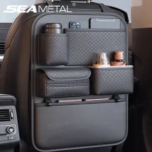 차량용테이블 SEAMETAL 카시트 백 대용량 멀티 포켓 뒷좌석 보관 가방 내마모성 킥 매트