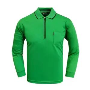 지퍼 긴팔티셔츠(초록) 쿨론티 카라티 기능성 운동복