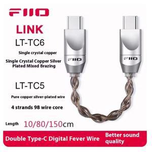 새로운 Fiio Link Lt Tc6s 디지털 오디오 케이블 USB Type-C 앰프 액세서리 모바일 디코딩 헤드폰 맞춤 데
