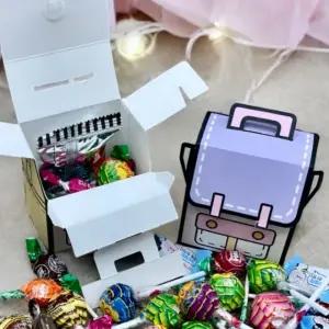 구디백 포장지 퍼플 종이상자 구디백 5P