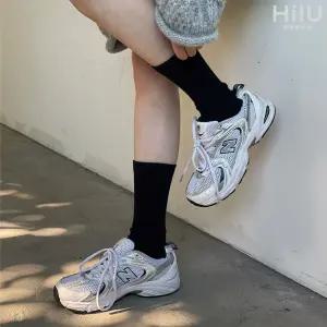 하이언더바 국산 도톰한 프리미엄 에센셜 5켤레 여성 남성 장목 무지 크루 긴 고급 면 양말