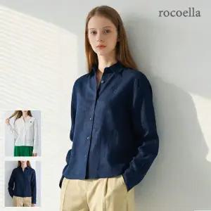 로코엘라 마리 프렌치 린넨 100 여성 셔츠 블라우스