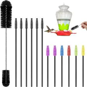 퍼슬린 37 벌새 모이통 청소 브러시 3 사이즈 미니 나일론 튜브 세트 2 in 병 양머리 새 블랙