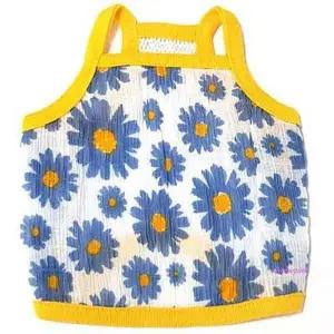 강아지여름옷 플라워 나시 1P 블루 민소매티셔츠 애견klm775