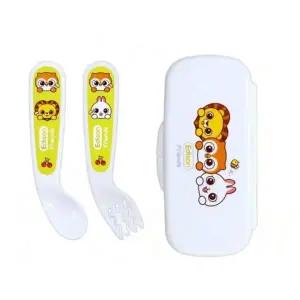 세트 포크 수저 커트러리 유아 케이스 이유식