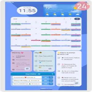 Viewzio 디지털 캘린더 월 터치 스크린 24/32인치 스마트 가족 일정 식사 계획 비즈니스 안무 차트 24인치