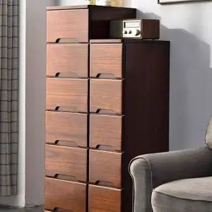 서랍장 우드 틈새 수납장 식 서랍 원목 레트로