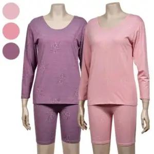 부드럽고 썅성 좋은 패턴 여성 상하 내의세트 여자 시즌내의