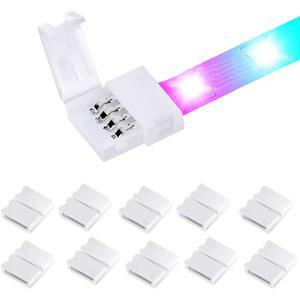 10피스 4 핀 10mm RGB LED 빛 스트립 커넥터 PBC 솔더리스 Gapless 터미널 확장 어댑터 5050 빛에 대 한 Un