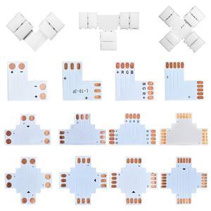 납땜 LED 스트립 커넥터 L T X 모양 2핀 3핀 4핀 5핀 코너 연결 부품 (10mm WS2811 5050 RGB 라이트 테이