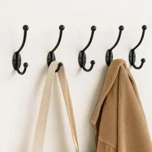 [SBD] 벽걸이 2단 옷걸이 가방 모자 블랙 후크 고리 10p세트