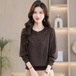 EAMT 여친 니트 봄 빅사이즈 날씬해 탑 봄가을 보이기 핫픽스 YJ3