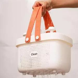 물빠짐 튼튼 목욕바구니 실리콘 손잡이 사우나 찜질방