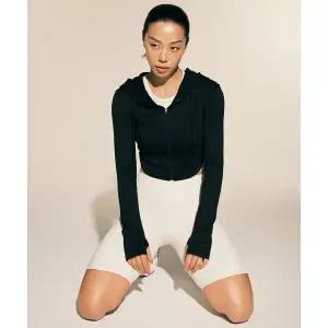 MUSINSA STANDARD SPORTS 코튼코어 슬림핏 크롭 후드집업 우먼 (2color) 108686