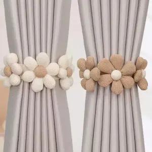 [하프클럽/알티피아]침실커튼 플라워 고정 밴드 타이백 커텐홀더 예쁜장식