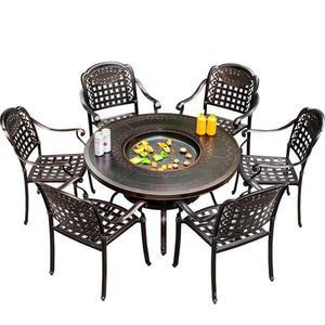 야외 화로 바베큐테이블 접이식 의자 탁자 불판 가열 블랙 다이닝