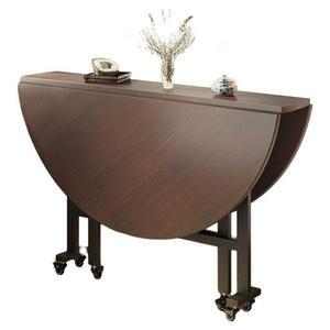 접이식 원탁 원형 책상 간이 테이블 조립형 식탁 밥상 흑호두