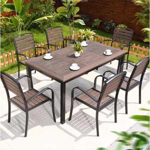 야외테이블세트 6인용 카페 발코니 철제 옥외 의자 테이블 테라스