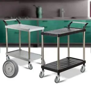 플라스틱 PP 2단 특대 회색바퀴 웨곤 무빙카트 써빙카 이동식트레이