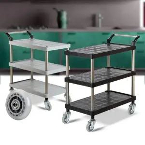 플라스틱 PP 3단 특대 무소음바퀴 이동식카트 트레이 이동식트레이