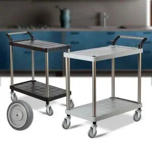 플라스틱 PP 2단 대 회색바퀴 이동식카트 주방트롤리 이동식트레이